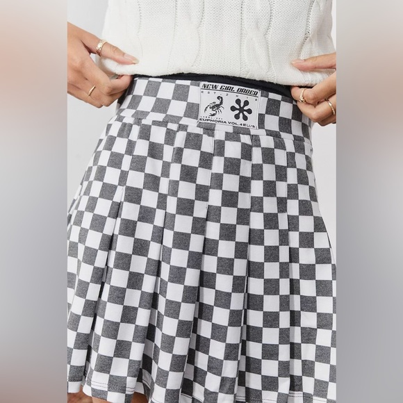 NEW girl ORDER Checkered Pleated Mini Skirt Size-S - Picture 4 of 5